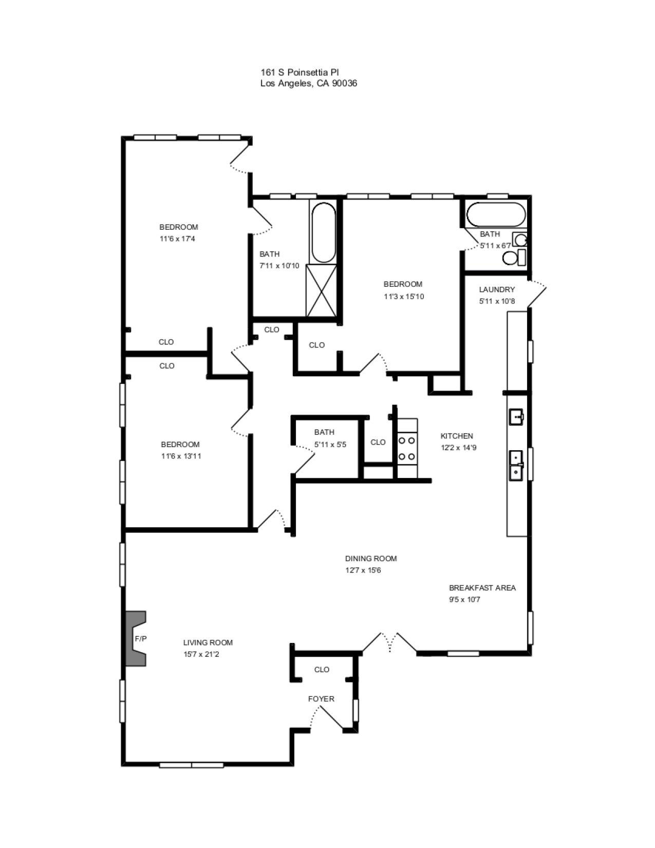 161 S Poinsettia Floor Plans for MLS2